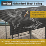 LZbeiteM Car Port, 13x20 FT Metal Carport, Heavy Duty Carport Canopy, Metal Garage Car Tent, Outdoor Car Shelter Shade with Galvanized Steel Roof, Frame, for Car, Truck, Pickup, SUV, Tractor, and Boat LZBEITEM