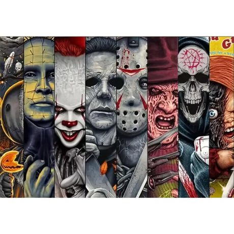 NEGEKFKX Halloween Paint by Numbers Kit for Adults Beginner,Horror Easy Adult Paint by Number Kits on Canvas DIY Painting for Beginners Art by Numbers for Home Wall Decor 16x12 Inch NEGEKFKX