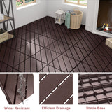 VANCASTLE Interlocking Floor Tiles, 12" x 12" Outdoor Flooring，All-Weather Waterproof Deck Tiles for Patio/Poolside/Garage/Gym, 1 Sq Ft Coverage per Tile, Easy to Install, Dark Brown/9 Pack VANCASTLE