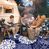 LuxStep Outdoor Rug Waterproof Outdoor Plastic Straw Rug Reversible Patio Rug Mat Outdoor Decor Large Area Mats for RV, Picnic, Backyard, Deck, Balcony, Porch, Beach, Camping, 5' x 8' Blue LuxStep