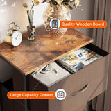 AODK Dresser for Bedroom Nightstand Small Dresser Chest of Drawers End Table for Living Room, Closet Dresser with 3 Storage Drawers Organizer Clothes, Brown AODK