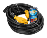 Camco Power Grip 25-Ft 50 Amp RV Extension Cord - Rated for 125/250 V/12,500 W - Features Copper 6/3 + 8/1-Gauge Wires for Superior Conductivity & Coated w/Heat-Resilient PVC (55542) Camco