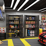 Pataku Garage Storage Cabinets, Black Metal Cabinet with Locking Doors and Shelves, 72.5"x 36"x18" Steel Tool Cabinet for Home Office, Basement, Pantry, File, Large Capacity… Pataku