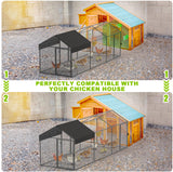 Large Metal Chicken Coop Chicken Run with Cover for 10-12 Chickens 120"×40"×40" Portable Poultry Cage Hen House Outdoor Backyard Farm Animal Enclosure Crate Pet Playpen Exercise Pen for Rabbit Duck AIMUCT