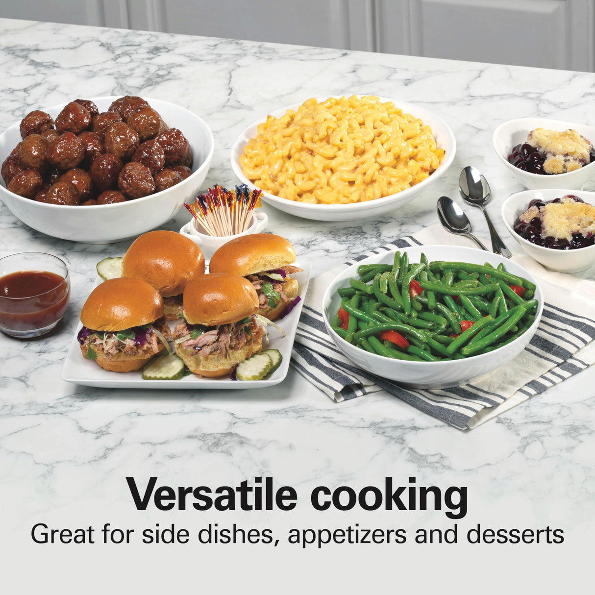 Hamilton Beach 4-Quart Slow Cooker with 3 Cooking Settings, Dishwasher-Safe Stoneware Crock & Glass Lid, Brushed Gray(33240) Hamilton Beach