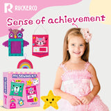 My First Sewing Kit for Beginners Kids Children's Arts and Crafts, 6 Easy DIY Projects of Stuffed Animals and Pillows Craft for Kids Toys for Ages 4 5 6 7 8 9 Boys Girls Gift, Learn to Sew, Embroidery R RUCKERCO