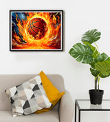 SKRYUIE Paint by Numbers Kit for Adults Beginner Basketball, Acrylic Fire Oil Painting by Numbers Kits with PaintBrushes Paintwork Art Crafts Canvas for Home Decor 16x20 inch SKRYUIE