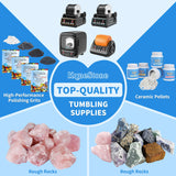 Rock Tumbler Grit and Polish Refill Kit - 10 Pounds. Ultimate Value Pack with Ceramic & Plastic Pellets, Polish Up to 70 lbs. of Rocks, 4-Step Tumbling Media Kit, Compatible with All Rock Tumblers KomeStone