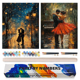 2 Pack Paint by Numbers Kit for Adults Beginner, Romantic Lover Adult Paint by Number Kits on Canvas, DIY Acrylic Number Painting for Adults Landscape for Home Decor Gift 16x20 Inch Possoco