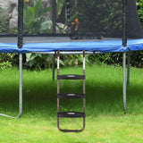 HBTower Trampoline Ladder, 3-Step Trampoline Steps with Horizontal Wide Steps, Skid-Proof Steps Universal Hook, UV Treated Steel, 220Lbs Capacity Trampoline Stairs Accessories for Kids/Children HBTower