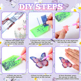 VioraWhite 12 Pcs Halloween Butterfly Diamond Art Kits for Adults Swaying in The Wind Butterfly Diamond Painting Glow in The Dark Iron Stakes Art Crafts for Beginners Garden Home Decoration VioraWhite