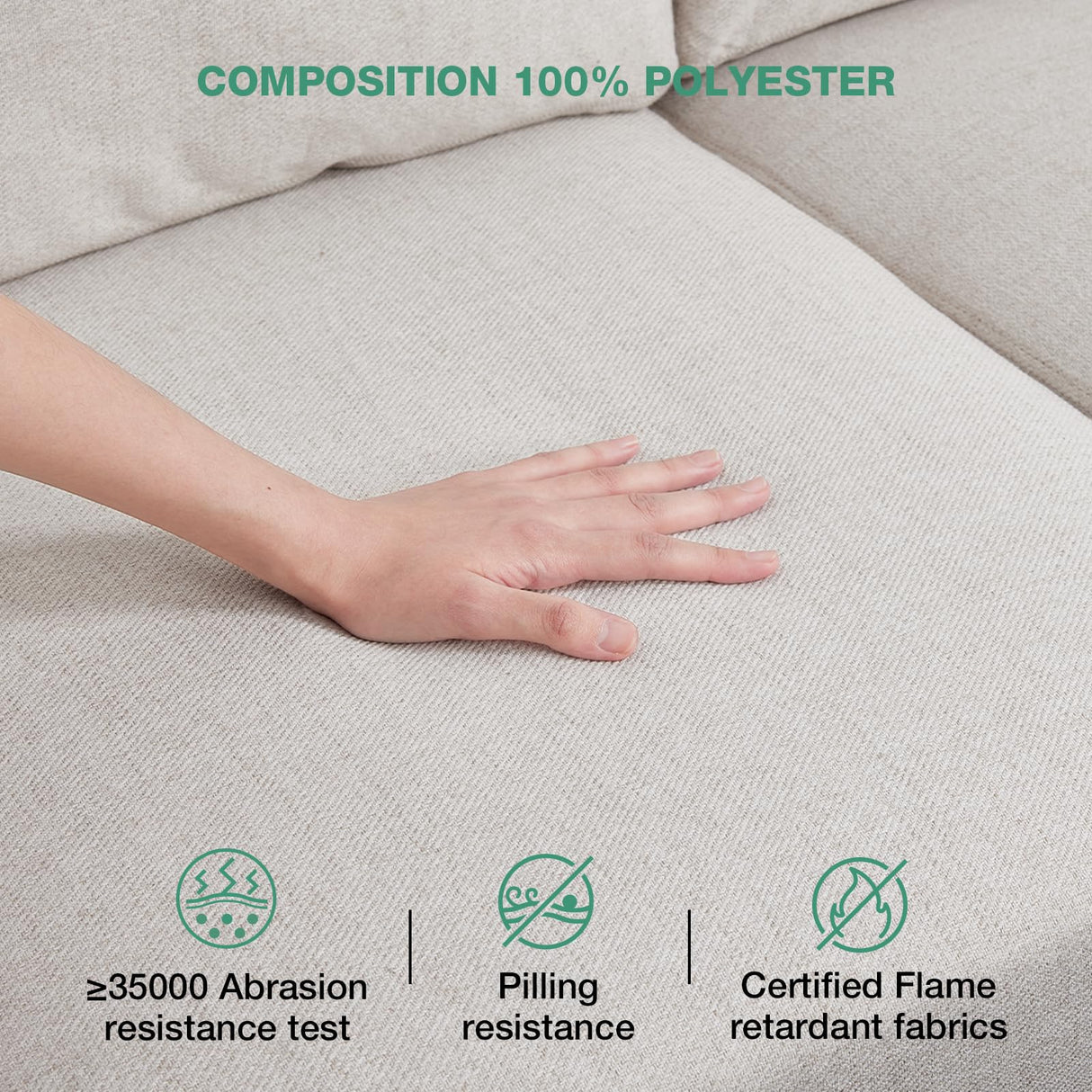 Novilla 57" Loveseat Sofa Small Couch for Living Room, Linen Fabric Upholstered Loveseat Sofa Couch, Small Loveseat Sofa with 2 Bolster Pillows for Apartment, Bedroom, Toolless Assembly,Oatmeal Novilla