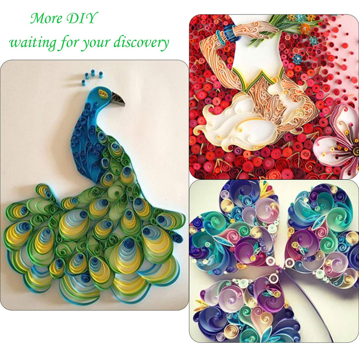 TUPARKA 15 PCS Paper Quilling Kits with 29 Colors 600 Strips Quilling Paper DIY Design Drawing Handcraft Tool TUPARKA