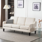 VINGLI Small Couch Sofa 71" Comfy Couches for Living Room Beige 3 Seat Sofa Couch Mid Century Modern Sofa Furniture Couches with Scooped Arms for Small Spaces, Bedroom, Apartment, Studio VINGLI