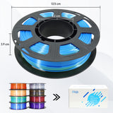BBLIFE 8 Spools Dual Color Silk PLA 3D Printer Filament Bundle, Silk White/Black, Red/Black, Gold/Black, Purple/Black, Purple/Blue, Red/Gold, Green/Blue, Yellow/Pink, 1.75mm Bicolor Silk PLA 250gX8 Bblife