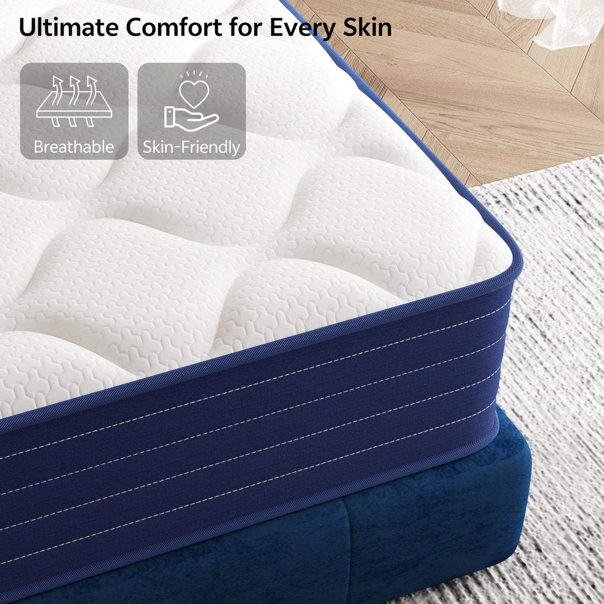 Traumliebe Queen Mattress, 10 Inch Queen Size Mattresses in a Box, Mattress Queen Size, Pocket Spring&Memory Foam, Medium Firm, Motion Isolation, Fiberglass Free, CertiPUR-US Certified Traumliebe