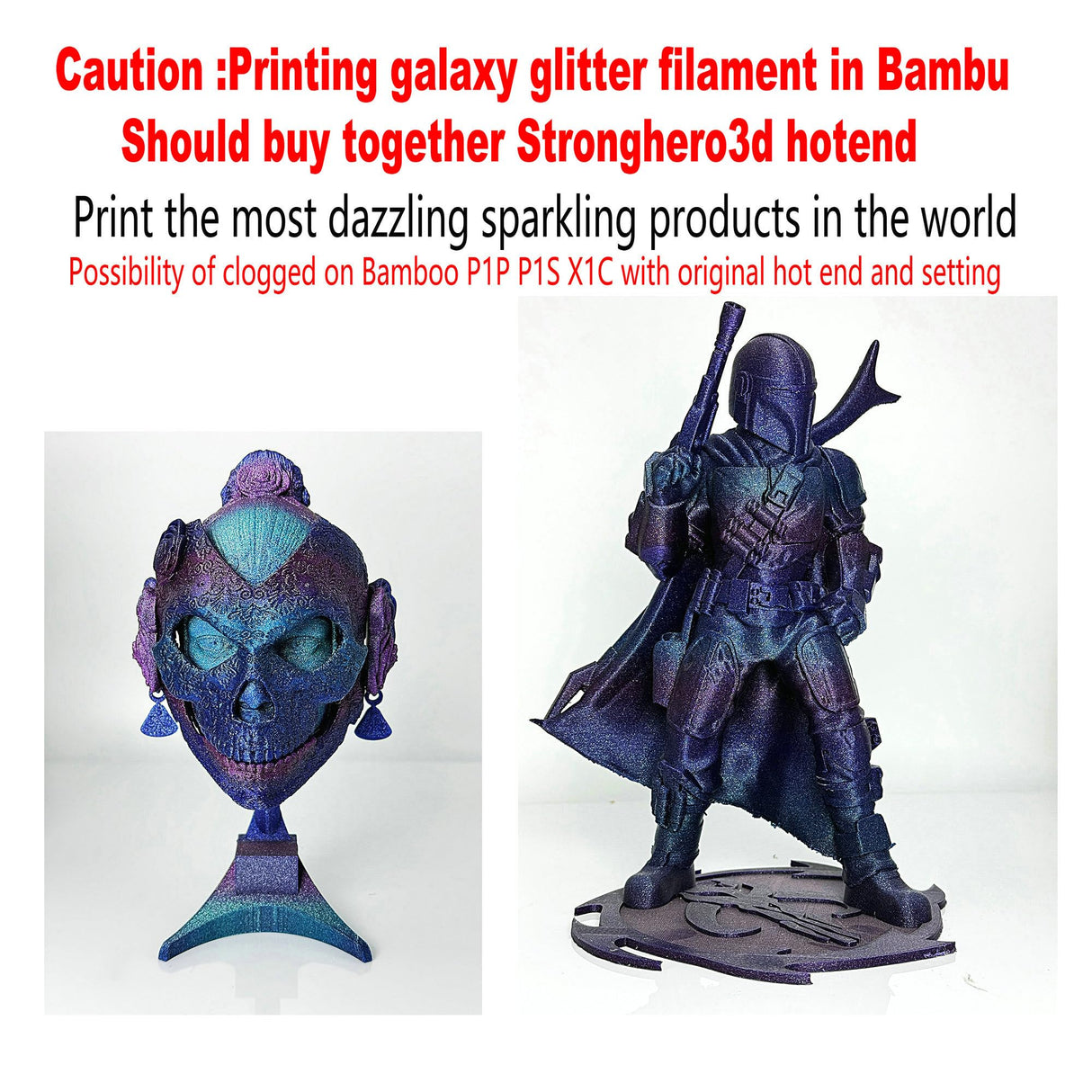 Stronghero3D PLA 3D Printer Filament 1.75mm Vertigo Galaxy Rainbow Multicolors Accuracy +/-0.05mm Net Weight 1kg(2.2Lbs) for Ender3 Prusa Stronghero3D