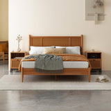 MUSEHOMEINC Wooden Full Size Bed Frame with Natural Rattan Headboard Bohemian Mid Century Modern Style Solid Wood Slat Support Full Platform Bed No Box Spring Needed - Easy Assembly (Full) MUSEHOMEINC