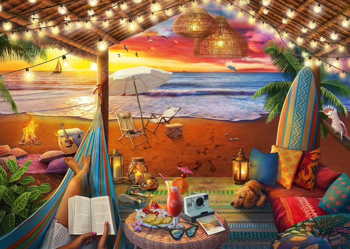 Ravensburger Cozy Cabana Puzzle - Tranquil 500-Piece Jigsaw | Unique Softclick Technology | Large Format | FSC-Certified Materials | Ideal Family Fun Activity Ravensburger