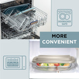 COOK WITH COLOR 8 PC. Glass Baking Dish Set with Lids - Deep Casserole Dish, Glass Food Container, Oven, Freezer and Microwave Safe, Clear Container, Blue COOK WITH COLOR