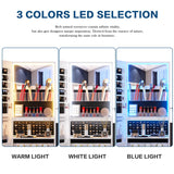 jajov 47.2" LED Jewelry Cabinet Armoire, Standing Mirror with Jewelry Storage, Jewelry Organizer Armoire with Full Length Mirror, Lockable Jewelry Mirror Cabinet (White) jajov