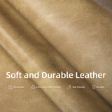 RUTOX Large Power Lift Recliner Chair for Elderly, Oversized Lay Flat Lift Chair with Adjustable Headrest, Leather Recliner Chairs with Massage and Heat, Infinite Position,Extended Footrest,Beige RUTOX