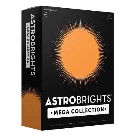 Astrobrights Mega Collection, Colored Paper, Bright Orange, 625 Sheets, 24 lb/89 gsm, 8.5" x 11" - MORE SHEETS! (91619) Astrobrights