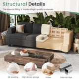 YOUDENOVA 2 Piece Set Comfy Sofa Couch, 3 Seater & Loveseat Sofa with Deep Seats, Modern Sleeper Couch for Living Room, Dark Grey Chenille YOUDENOVA