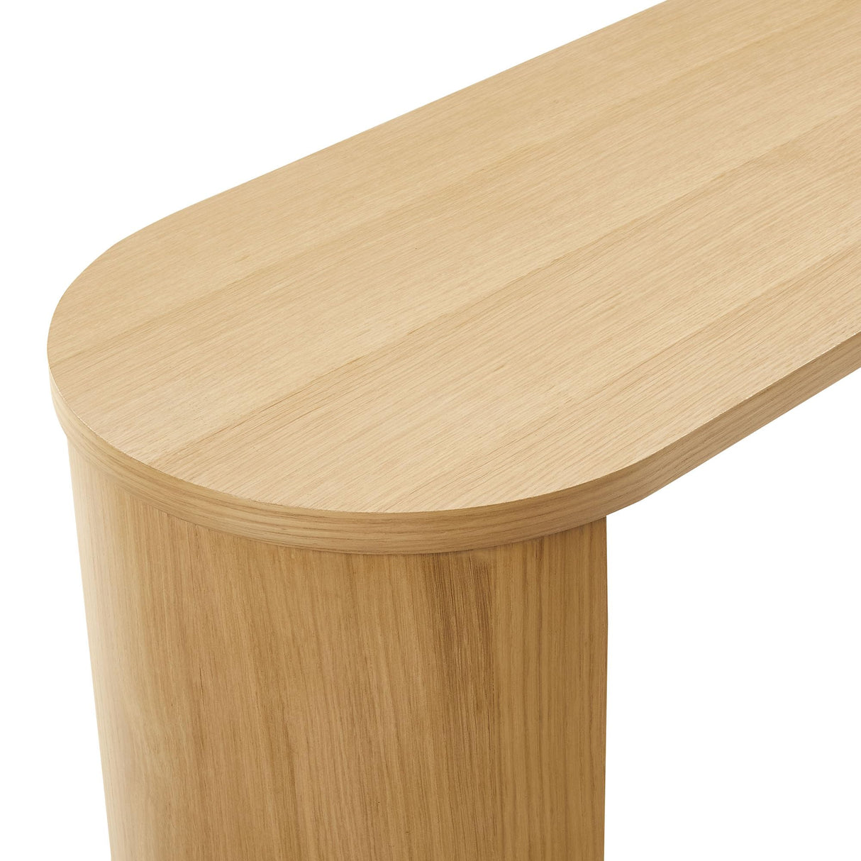 Modway Aspect 60 Inch Oval Console Table in Oak with Reversible Arched Legs - Modern Oval Wood Narrow Entryway Table - Curved Profile Design Thin Sofa Table for Hallway or Living Room Modway