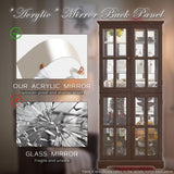 CKEASEAN Glass Display Cabinet, 69" H Curio Cabinet with Adjustable Shelves and 4 Glass Doors, Light Bulb Included, Elegant Antique Showcase, Rack for Living Room/Home Office (Dark Cherry) CKEASEAN