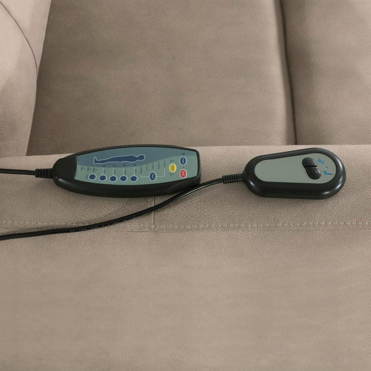 Lexicon Power Lift Recliner with Heat and Massage for Adults Elderly Ergonomic, Textured Microfiber Tufted Lounge Chair Classic Single Sofa Recliner with Side Pockets, Home Theater Seating, Brown Lexicon