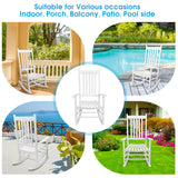 GnL Recsports Patio Rocking Chair, Outdoor Rocking Chair, Wood Porch Rocker, Wooden Rocking Chair for Adult for Garden, Lawn, Balcony, Backyard and Patio (1 White) GnL Recsports