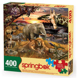 Springbok's 400 Piece Family Jigsaw Puzzle Wild Savanna - Made in USA Springbok