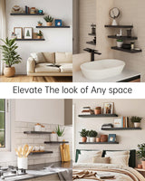 BAYKA Floating Shelves for Wall, 22.5 inches Wall Mounted Rustic Wood Shelves for Bathroom, Bedroom, Living Room, Floating Shelves for Books/Storage/Decor with 22lbs Capacity(Black,Set of 3) BAYKA