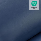 MCombo Zero Wall Recliner Chair, Wall Hugger Power Loveseat Recliner with Adjustable Headrest, High Wood Leg, USB & Type C Dual Charge Ports, for Living Room, Small Spaces, HL128 (Faux Leather, Blue) MCombo