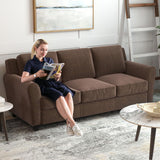 Bonzy Home 3 Seater Couch for Living Room, 80.7" Brown Sofa Couch, Modern Comfy Couch with Thick Cushion for Living Room Apartment Office Bonzy Home