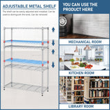 Dopinmin 4-Shelf NSF Wire Storage Shelves Shelf Unit 4 Tier Adjustable Garage Shelving Unit 1000LBS Capacity Garage Organizer Heavy Duty Wire Rack 36"x14"x54", Chrome Dopinmin