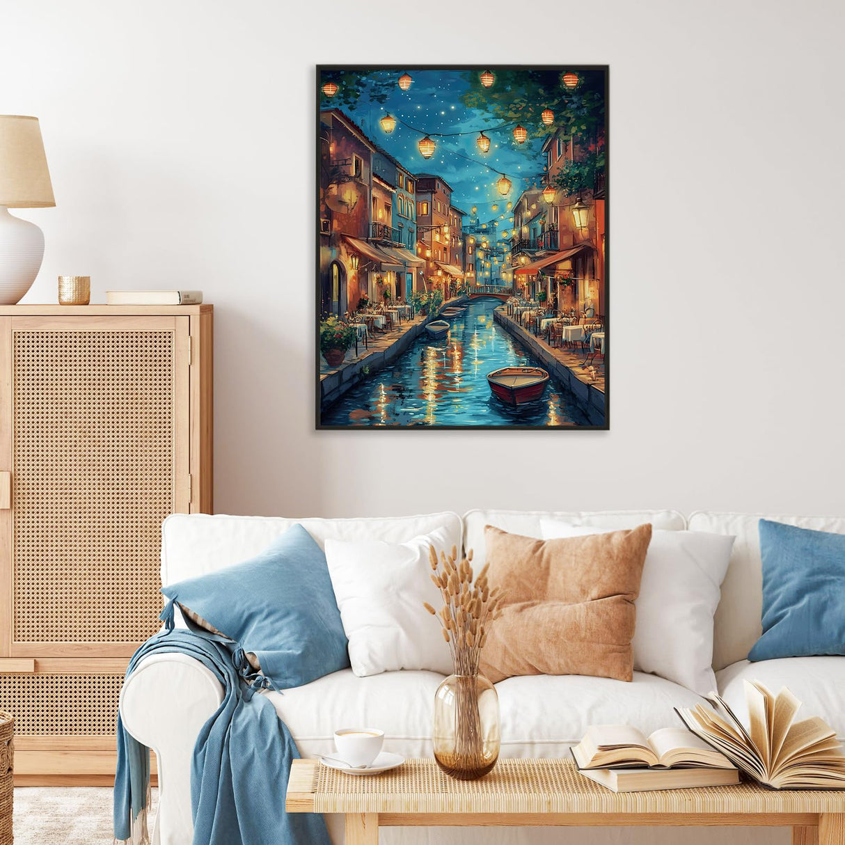 Camocin Paint by Numbers Kit for Adults - Venice Adult Paint by Number Kits on Canvas Without Frame for Beginner, Stream Landscape Oil Painting by Numbers Kit for Gift Home Wall Decor 16x20 InchInch Camocin