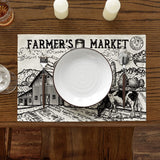 Artoid Mode Tractor Milk Farm Placemats Set of 4, 12x18 Inch Seasonal Autumn Cow House Fall Table Mats for Party Kitchen Dining Decoration Beige Artoid Mode