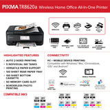 Canon PIXMA TR8620a - All-in-One Printer Home Office|Copier|Scanner|Fax|Auto Document Feeder | Photo, Document | Airprint (R), Android, Black, Works with Alexa Canon