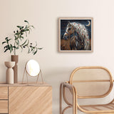 American Native Indian War Horse Moon 5D Diamond Art Painting by Number Kits for Adults DIY Paint with Full Drill Round Diamond Gems Painting Art Craft for Home Wall Decor 13.8x13.8in Generic