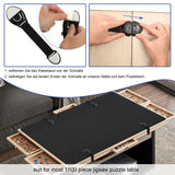 2 PCS Black Puzzle Board Cover Mat 34x26 Inch Jigsaw Puzzle Table Cover mat with Locking Buckles for 1500 Piece Jigsaw Puzzle Table Puzzle Table Replace Cover (Cover mat only) BOUTICOL