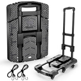 Voipvvii Folding Hand Truck, Portable Heavy Duty Dolly, 6 Wheels Collapsible Luggage Cart with 2 Elastic Ropes - Compact Trolley for Easy Moving - Ideal Hand Cart for Travel and More Voipvvii