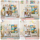 LATIBELL 3 Tier Kids Bookshelf and Toy Storage, Montessori Baby Toddler Bookshelf for Kids, Bookcase, Toy Storage Organizer, for Playroom, Bedroom, Nursery (White) LATIBELL