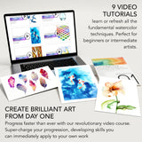 CHROMATEK Watercolor Paint Set | 62 Piece Kit | Video Tutorial Course | Adults, Kids, Beginner & Professional Artists | Paper, 8 Brushes, Palette, Aquapen, Masking Tape | 12ml Tubes CHROMATEK