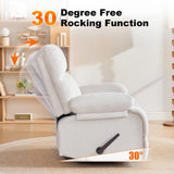 Eiayeebil Oversized Recliner Chair, 360° Swivel Rocker Recliner for Big Man, Extra Wide Manual Recliner, Overstuffed Soft Glider Rocking Sofa Chair for Living Room(Beige) Eiayeebil