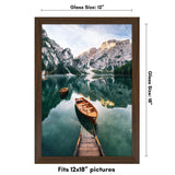 Americanflat 12x18 Poster Frame with Shatter-Resistant Glass - Gallery Style Frame with Engineered Wood - Signature Collection - Photo Frame for Wall Display - Walnut Americanflat