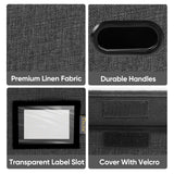 BALEINE File Organizer Box with Lid, Collapsible File Folder Organizer with Plastic Slide, Hanging File Folder Box for Office Document Storage (1 Pack, Black) BALEINE