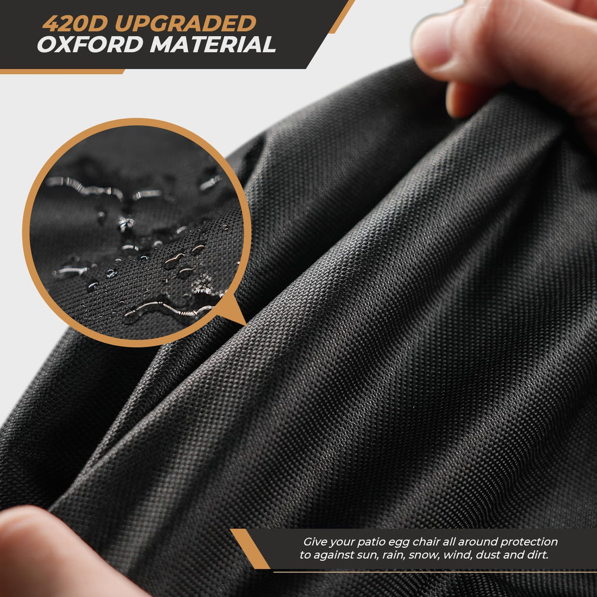 Egg Chair Cover Waterproof Double Egg Chair Covers for Outdoor Furniture 420D Patio Hanging Swing Chair Cover 91x80 inches Aurragiy