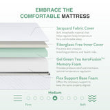 Queen Mattress in a Box, 10 inch Mattresses for Platform Bed Double Size Daybed, Green Tea Memory Foam Medium Firm MLILY